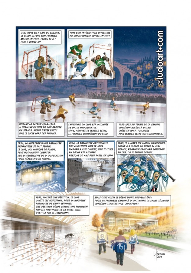 Comic book Fribourg, Terre de Hockey, Editions Fleurs bleues (2024) Comic book Fribourg, Terre de Hockey, Editions Fleurs bleues (2024)