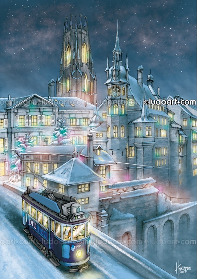 Fribourg
Christmas
Tramway
Cathedral
Townhall
Saint-Nicolas