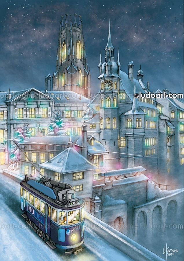 Fribourg
Christmas
Tramway
Cathedral
Townhall
Saint-Nicolas