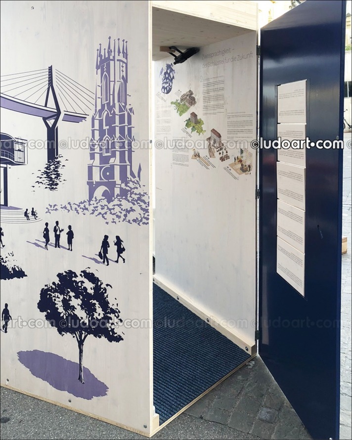 Gate concept for Bilinguism Day, Client: University of Fribourg Gate concept for Bilinguism Day, Client: University of Fribourg